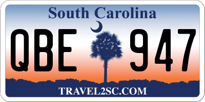 SC license plate QBE947