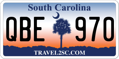 SC license plate QBE970