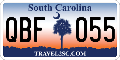 SC license plate QBF055