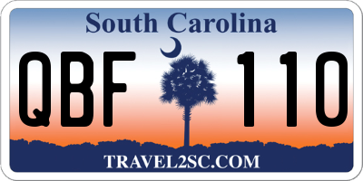 SC license plate QBF110
