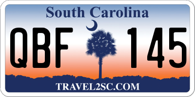 SC license plate QBF145