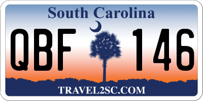 SC license plate QBF146
