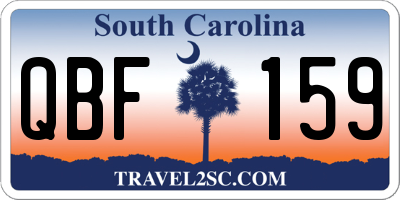 SC license plate QBF159