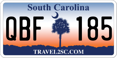 SC license plate QBF185