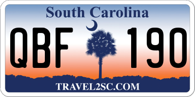 SC license plate QBF190