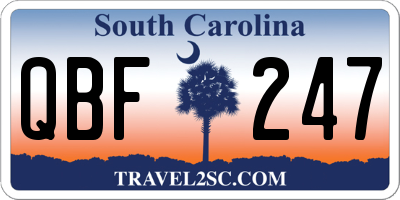 SC license plate QBF247