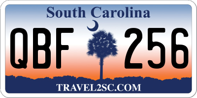 SC license plate QBF256