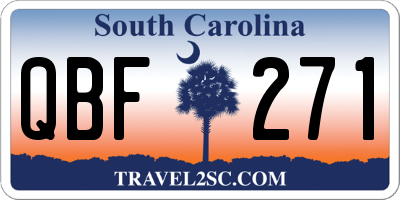 SC license plate QBF271