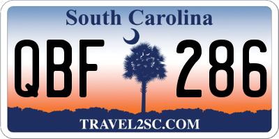 SC license plate QBF286