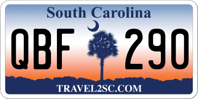 SC license plate QBF290