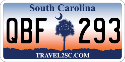 SC license plate QBF293