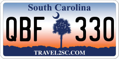 SC license plate QBF330