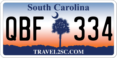 SC license plate QBF334