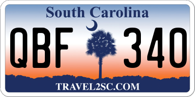 SC license plate QBF340