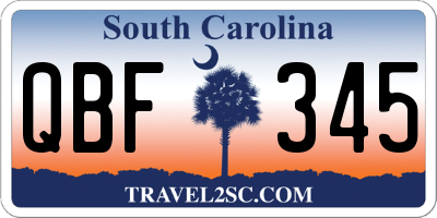 SC license plate QBF345