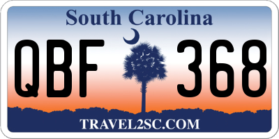SC license plate QBF368