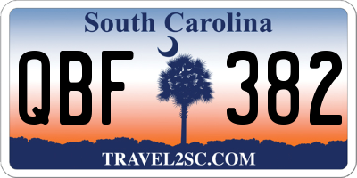 SC license plate QBF382