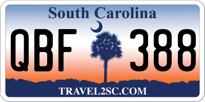 SC license plate QBF388
