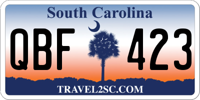 SC license plate QBF423