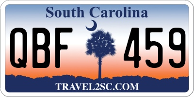 SC license plate QBF459