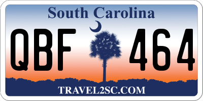 SC license plate QBF464