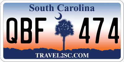 SC license plate QBF474