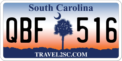 SC license plate QBF516