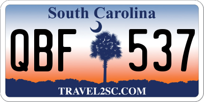 SC license plate QBF537