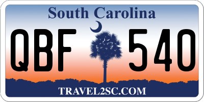 SC license plate QBF540