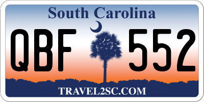 SC license plate QBF552