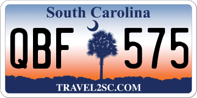 SC license plate QBF575