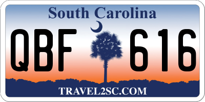 SC license plate QBF616