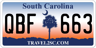 SC license plate QBF663