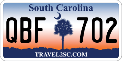 SC license plate QBF702