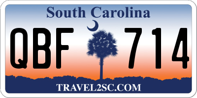 SC license plate QBF714