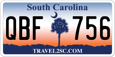 SC license plate QBF756