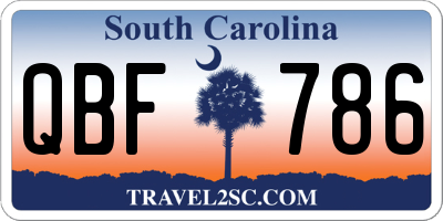 SC license plate QBF786