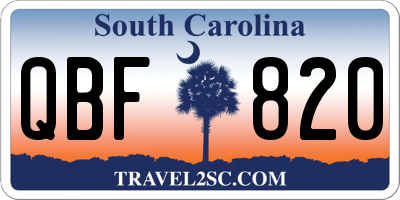 SC license plate QBF820