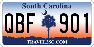 SC license plate QBF901