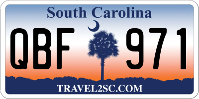 SC license plate QBF971
