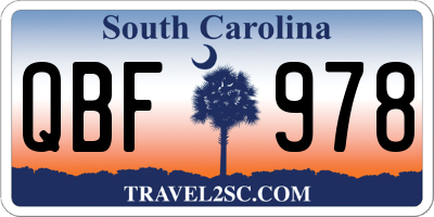 SC license plate QBF978