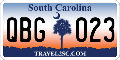 SC license plate QBG023