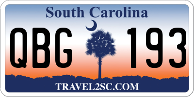SC license plate QBG193