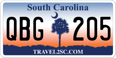 SC license plate QBG205