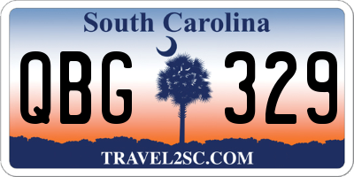 SC license plate QBG329