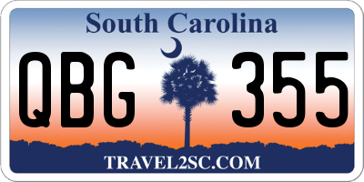 SC license plate QBG355