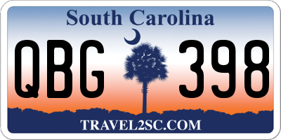 SC license plate QBG398