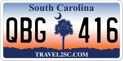 SC license plate QBG416