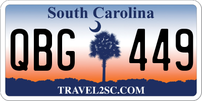 SC license plate QBG449