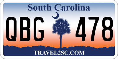 SC license plate QBG478